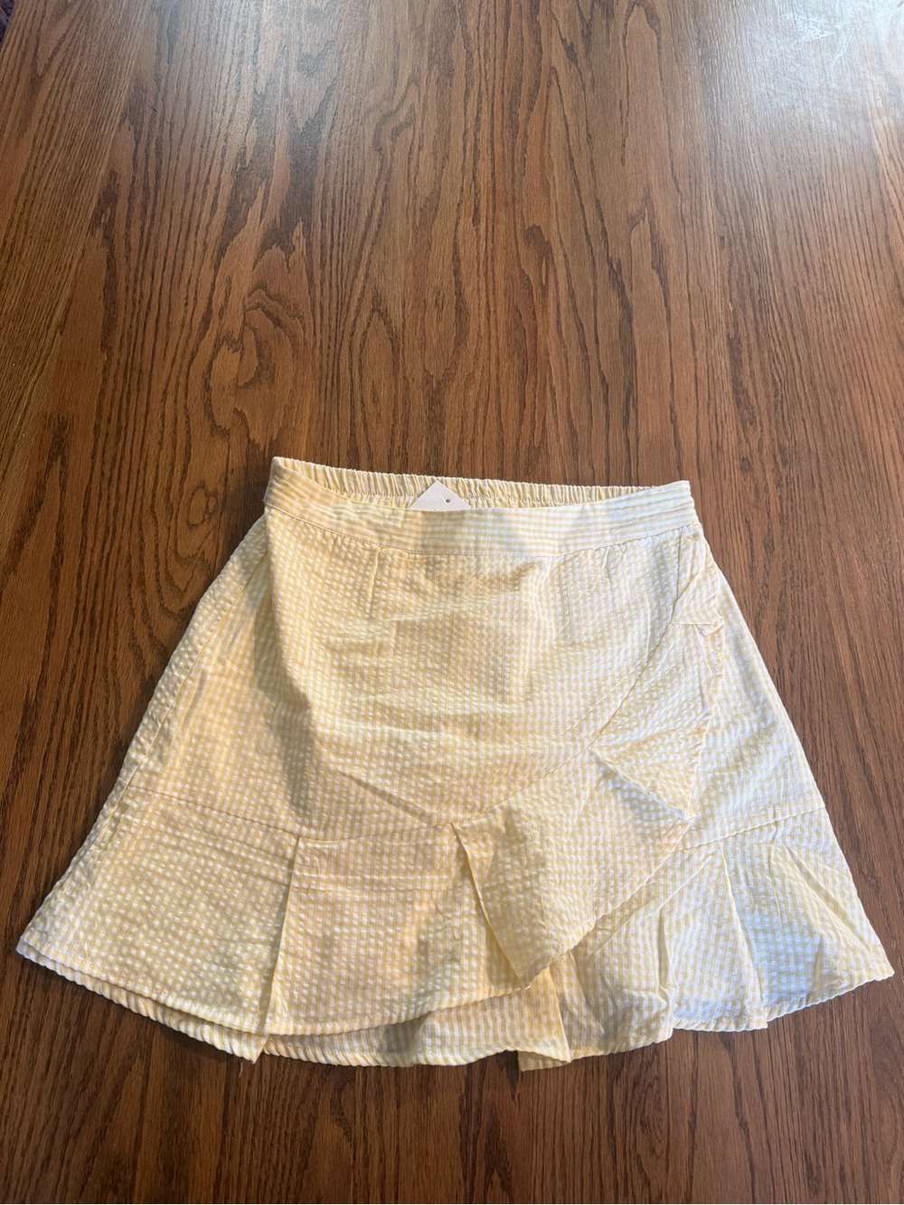 100% cotton Women’s Yellow Gingham A-Line Skirt